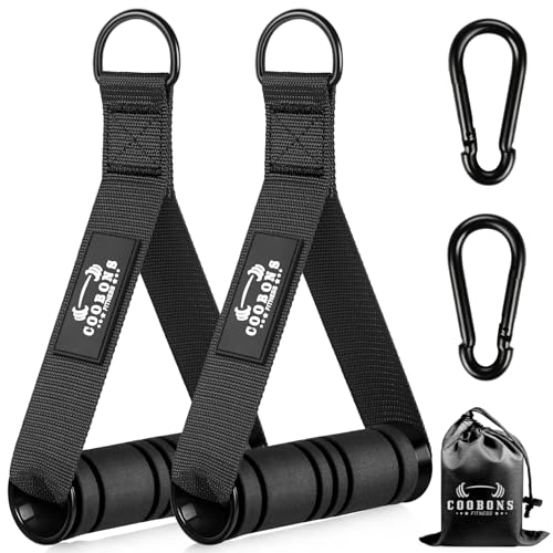Heavy Duty Exercise Handles, Gym Cable Handles for Cable Machine Attachments, D Handle Cable Attachments, Handles for Resistance Bands, Workout Accessories, Fitness Equipment for Home Gym - color: Black