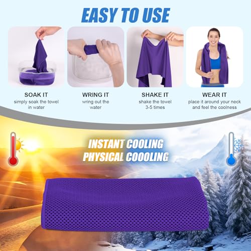 4 Pack Cooling Towels for Neck and Face, Hot Weather Neck Wrap Coolers for Gym Yoga Workout Sweat Towel(Y-4PACK-04) - color: Y-4pack-04