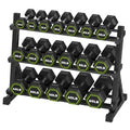 HANDBODE Rubber Coated Hex Dumbbell Set with Rack, 300-840 lb | Fixed Weights Sets with Heavy Duty Storage Stand, Multiple Weight Options Home Gym Equipment for Strength Training - style: 570 lb Set (10-60 lb) with Rack
