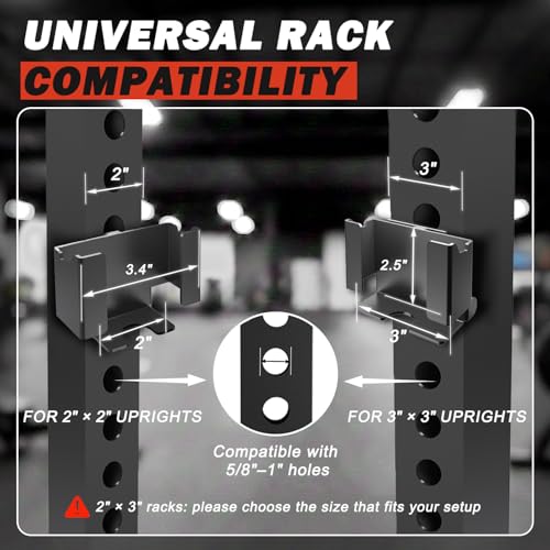 Power Rack Phone Mount, Hook-On Smartphone Holder for 2”×2”/3”×3” Squat Rack Upright, Tool-Free Installation, Vertical & Horizontal Viewing, Fits Phones up to 3.22” Wide - color: fit 3x3"power racks