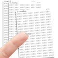 Micro Clear Workout Stickers, 270 stickers .30" tall, Black Lettering, Modern Functional Planning Stickers, Waterproof, Removable, Planning Stickers for School