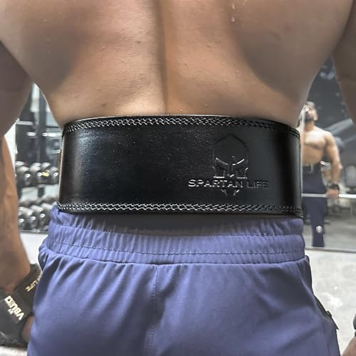 "Victorbudo USA Spartan Weight Lifting Belt (5mm Thick) - Genuine Leather Lifting Belt Gym for Men & Women - Functional Workout Belt - Gym Belt for Weightlifting, Powerlifting, Squat & Deadlift - Adjustable Weightlifting Belt" - size: "Medium (47"" Length