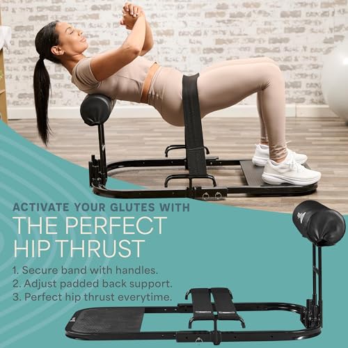 Lifepro Hip Thrust Machine – Adjustable Glutes Workout Equipment for Home – GluteBlast Foldable Booty Builder, Sissy Squat Machine, Thrust Glute Bench, Home Gym Glute Workout - style: Gluteblast Lite
