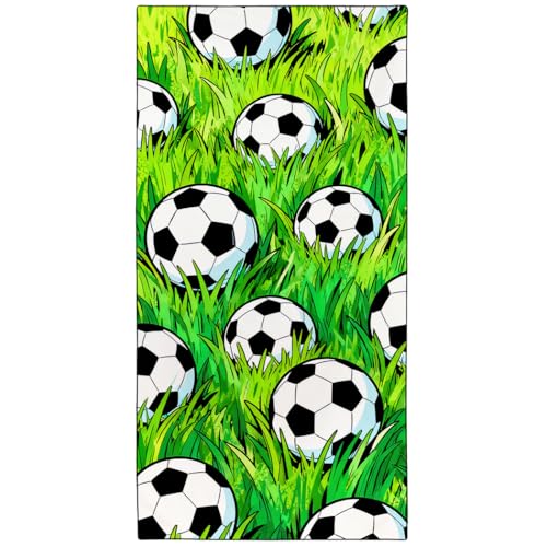 Grass Field Soccer Beach Towel, 36"x72" Sand Free Quick Dry Thin Lightweight Microfiber Gifts for Football Lovers - color: Sport-7