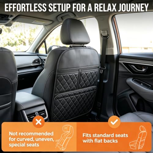 ROXAI 2 Pack Kick Mats Back Seat Protector, Seat Back Cover for Kids Feet, Anti-Kick Pad for Back of Front Seats – Waterproof, Keep Car Clean from Dirt, Scuffs & Stains