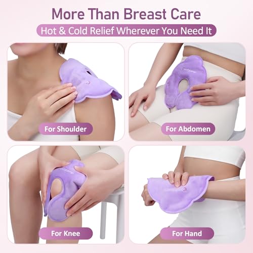 Comfytemp Breast Ice Packs, FSA Eligible HSA, Postpartum breastfeeding Essentials, Larger Dual-Sided Hot & Cold Breast Gel Ice Pads, Reusable Breastfeeding Therapy for Pain Relief, New Mom Item, 2Pack - size: 2 Count (Pack of 1)