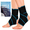 Dr. Arthritis Essentials Ankle Brace Support for Women & Men, Tendonitis, Achilles Injuries, Running, Basketball & More, Fits Left & Right Foot (Blue 2 Pack) - size: Blue - 2 Pack