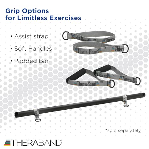 THERABAND Wellness Station Professional Latex Resistance Tubing With Connectors for Physical Therapy, Exercise Station for Rehab, Pilates, Set of 2, 12 Inch, Blue, Extra Heavy, Intermediate Level 2 - color: Blue - Extra Heavy, size: 12 Inch