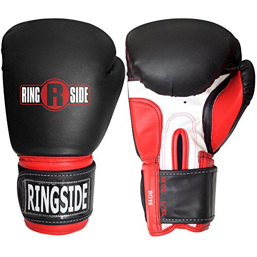 Ringside Pro Style Boxing Training Kickboxing Muay Thai Sparring Gloves - color: Black/Red, size: Small-Medium