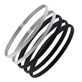 Girls Sport Headbands Non-Slip Hairband - Athletic Grip Elastic Single Skinny Sweatbands for Guide Sweat When Running Soccer Basketball Yoga Tennis Cycling 10 Pack - color: Black 3 + Grey 2