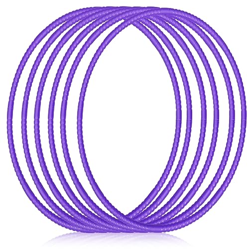Shappy 6 Pcs Exercise Hoop Detachable Adjustable Plastic Toy Playground Toys Colored Hoop Circles for Teens Games Gymnastics Dog Agility Equipment Party Decor - color: Purple, size: 20 Inch
