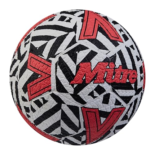 Mitre Recreation Soccer Ball - color: Street Soccer - White/Black/Red, size: 3