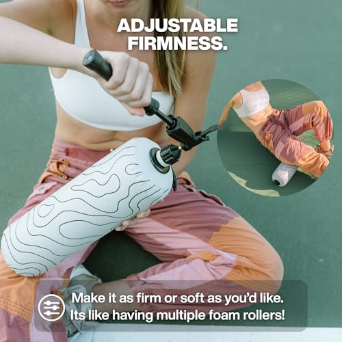 Inflatable Travel Foam Roller for Muscle Recovery and Mobility - color: Topo Black