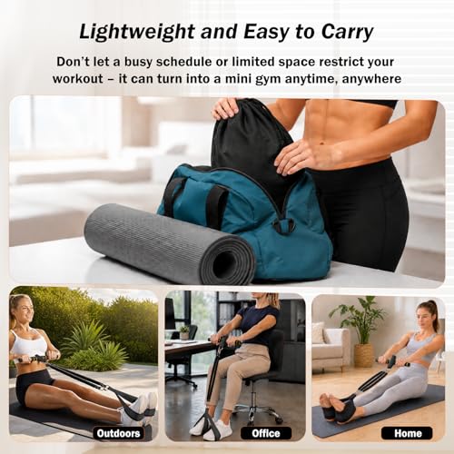 Resistance Bands with Handles, 6-Tube Elastic Pedal Resistance Band for Working Out, Durable Natural Rubber Exercise Bands, Multifunction Exercise Equipment for Abdomen, Waist, Arm, Leg Stretching - color: Upgraded-Black