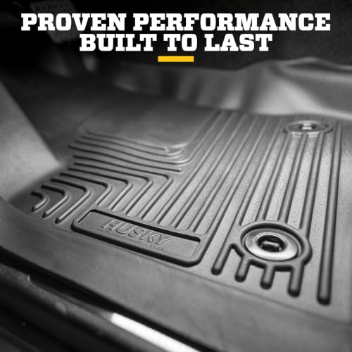 Husky Liners Weatherbeater Floor Mats | Fits 1999-2007 Ford F-250/F-350 (All Cab Sizes) Without Manual Shifter | Front Row, 2-pc Black - 13481