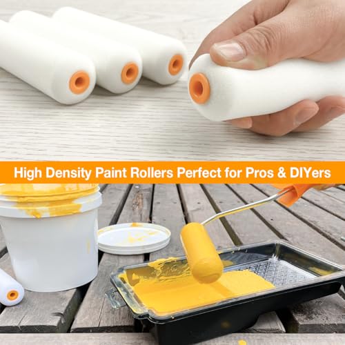King Origin Foam Paint Roller, 10 Pack, 6 Inch High Density Roller | Foam Paint Roller Covers for Smooth Paint Application, No Lint Shedding on Walls, House - size: 6", 10 PCS, Foam