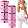 12 Pcs Fabric Resistance Bands for Working Out Non-Slip Booty Exercise Loop Bands for Women Men Glutes Hip Thigh Butt Yoga Pilates Fitness Gym, Light Medium Heavy - color: Pink, style: Medium Resistance