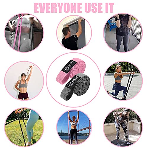 Long Resistance Bands, Fabric Resistance Bands Stretch Bands for Exercise Bands Resistance Bands Set Elastic Resistance Bands for Working Out Women Resistance Bands for Physical Therapy - color: Gray/Pink
