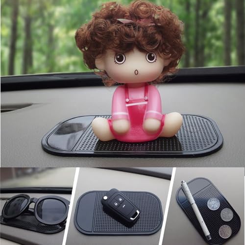 Car Dashboard Sticky Pad, 5-Pack Anti-Slip Dash Mat Upgraded Bigger and Thicker, Non-Slide Phone Mat for Radar Detector, Keys, Glasses, GPS, Coins, Vehicle Ornament - size: 6.3 x 3.5 Inch