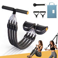 Upgraded Pedal Resistance Band with 4x25 lbs Resistance Tubes Multifunction Home Gym Workout Equipment for Sit Up & Calves Back ABS Leg Hip Arm Exercise - color: Black