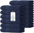 Commercial Bulk Pack of 12 Bath Towels – 100% Cotton Terry 24" x 48" – Ideal for Hotels, Salons, Gyms, Spas & Institutional Use – Navy Blue - color: Navy, size: 24"x48" - PK 12
