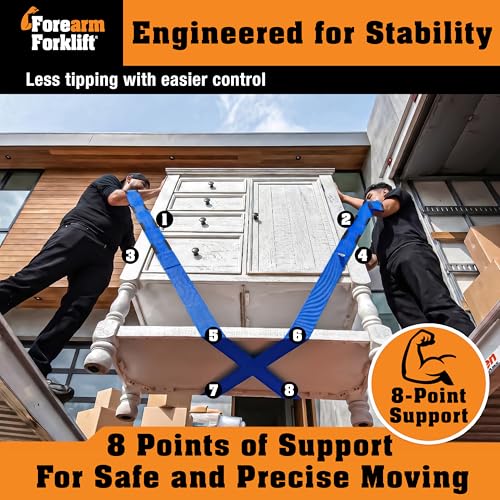 Forearm Forklift 2-Person Lifting and Moving Straps - Lift, Move and Carry Furniture, Appliances, Mattresses or Any Item up to 800 lbs. Safely and Easily Like a Pro, Ultramarine Blue Special Edition - color: Ultramarine Blue Special Edition