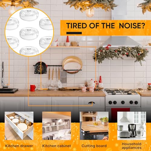 64 Self Adhesive Cabinet Door Bumpers – Sticky Clear Silicone Rubber Pads for Furniture Drawers, Kitchen Cabinets, Decor, Wall Protection – Vellax - size: 64 Pcs