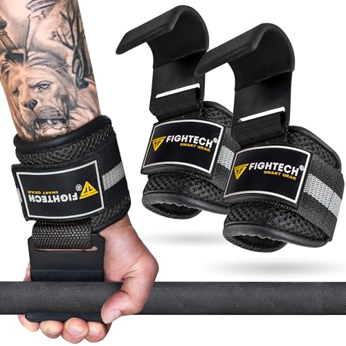 Premium Weight Lifting Hooks (Pair) - Heavy Duty Hand Grip and Wrist Straps Support - 9 mm Neoprene Padded for Deadlifts, Pull Ups, and Shrugs - Durable Workout Accessories for Men and Women - color: BLACK