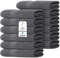 Commercial Bulk Pack of 12 Bath Towels – 100% Cotton Terry 24" x 48" – Ideal for Hotels, Salons, Gyms, Spas & Institutional Use – Charcoal Grey - color: Charcoal Grey, size: 24"x48" - PK 12