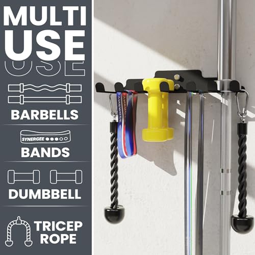 Synergee Wall Mounted Barbell Holder – Heavy Duty Gym Accessory Rack - color: f) 6 Bracket