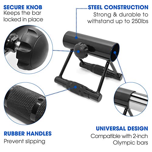 Yes4All Exercise Machine Adjustable T Bar Row Attachment, D Row Handle/Landmine Handle Attachment with Textured Rubber Handles - color: G. Rubber Handle for 2inch