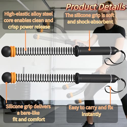 Adjustable Ropeless Battle Ropes for Home Gym,Portable Cordless Weighted Battle Rope Trainer with Resistance Levels,Storage Bag & Workout Guide for HIIT Cardio & Strength Training - color: Adjustable-black