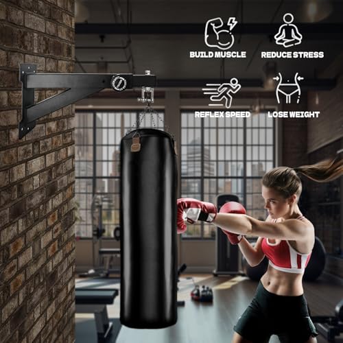 Heavy Duty Punching Bag Hanger, Wall Mounted Punching Bag Hanger, Adjustable Length and Height Heavy-Duty Punching Bag Bracket, Suitable for Home Gym - style: Length Adjustable