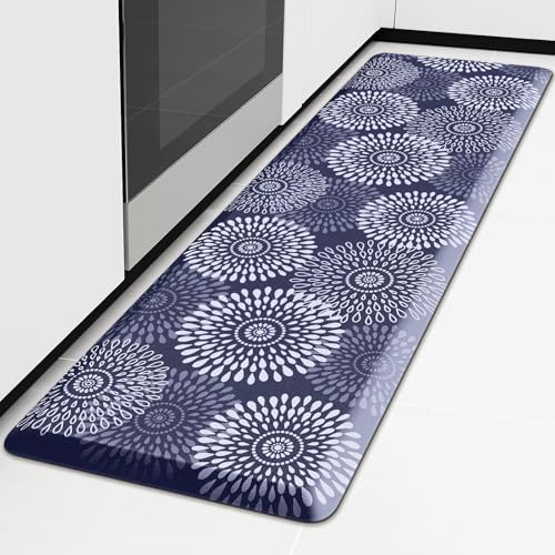 LuxStep Kitchen Mat Waterproof Kitchen Rugs for Floor Cushioned Anti-Fatigue Mat Non-Slip Standing Desk Mat Comfort Floor Mats for House Sink Office 17.3" x 60" Blue - color: Blue, size: 60"L x 17.3"W x 0.5"Th