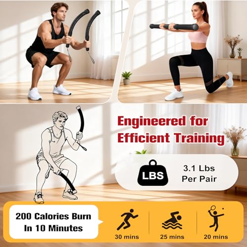 Relife Ropeless Battle Ropes, 2 in 1 Weighted Cordless Battle Ropes for Home Gym - Portable Home Gym Equipment for HIIT, Strength Building, Low-Impact Cardio for Men & Women - color: Black