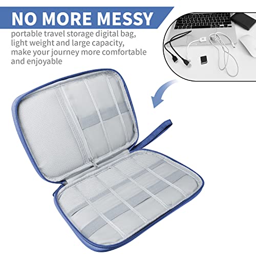 Lcsmaokin Electronics Travel Organizer,Portable Waterproof Electronic Travel Storage Bag for Small Charging Cord Storage,Charger,Small Electronics,SD Card etc,for Travel,Business -Navy Blue - color: A-Navy Blue, size: Single Layer
