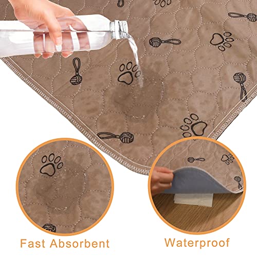 Peepeego 2Pack Pee Pads 36"x72"+Free Dog Comb, Waterproof Rugs Washable, Non Slip - size: 2Pack 36x72