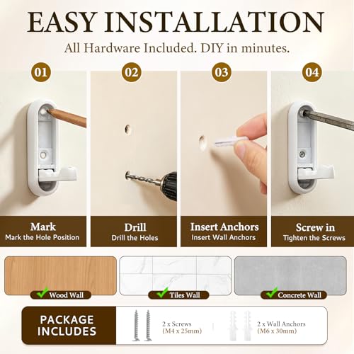 Folding Coat Hooks White, 4 Pack Heavy Duty Zinc Alloy Folding Wall Hooks, Foldable Wall Hook for Hanging Clothes, Bags, Hats, Towels, Keys (White, 4 Pack) - color: White, size: 4 Pack