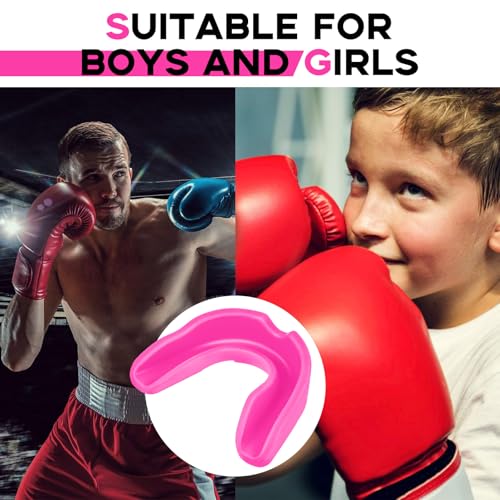 BBTO 20 Pcs Football Mouthguards Bulk | Youth & Adult Mouth Guard No Boil Mouthpiece Adult Youth Braces Soft Mouth Guard for Lacrosse Basketball Hockey Wrestling - color: Pink, size: L