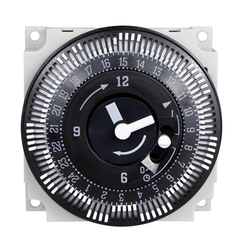 KERDE TJ01-G 24-Hour Timer, 120V 20-Amp Manual Override, 15-Minute Interval Switch, Indoor/Outdoor Appliance Timer for Lights, Fans, Pumps, DIY Electrical Projects