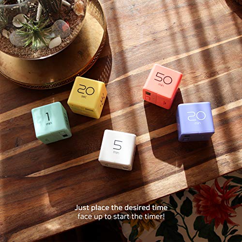mooas Cube Timer (Coral), Timers Cube Flip Block Timers Productivity Gravity Sensor Time Management for Kids ADHD Classroom Kitchen Desk Workout Cooking Study 10, 30, 50, 60 min Timer Setting - color: Coral