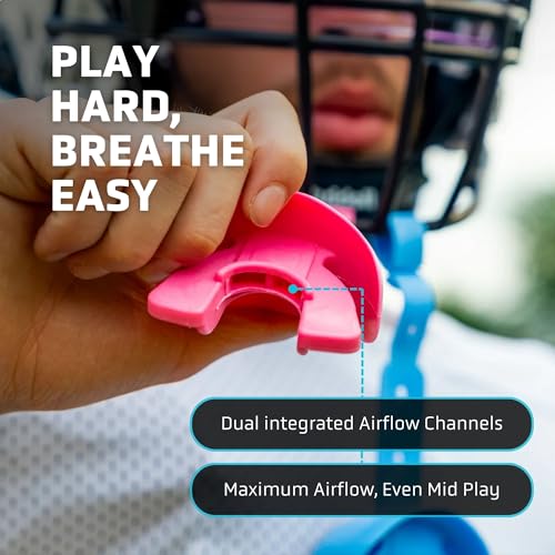 Vettex DoubleGuard Mouth Guard with Lip Protection, Cardinal | Football, Lacrosse, MMA, Boxing, Adjustable Helmet Strap, Braces Friendly, 2 Breathing Channels, NCAA & NFHS Certified - color: Cardinal