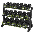 HANDBODE Rubber Coated Hex Dumbbell Set with Rack, 300-840 lb | Fixed Weights Sets with Heavy Duty Storage Stand, Multiple Weight Options Home Gym Equipment for Strength Training - style: 690 lb Set (15-70 lb) with Rack