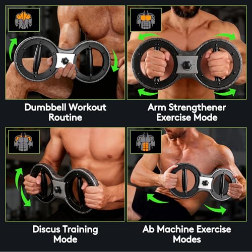 Burn Machine Arm Workout, Adjustable 360° Spinning Arm Exercise Equipment | for Upper Body Training, Grip Strength Trainer, Forearm Strengthener, Home Gym Equipment for Boxing, Rehab & Workout