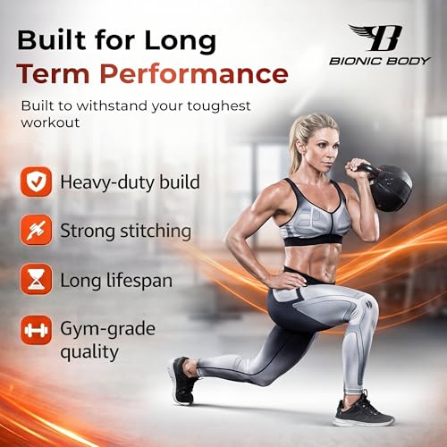 Bionic Body by Kim Lyons Soft Kettlebell with Handle | Soft Weight for Strength Training, Conditioning, Core & Full Body Workouts | Ergonomic Grip | Home Gym, Cross Training, HIIT & Functional Fitness Equipment - style: Orange - 40 LB