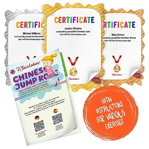 Kleintober I Chinese Jump Rope I Rubber Twist I Gummitwist I Indoor and Outdoor Toys I Stretchy Rope for Kids I with Instructions for Play I Outdoor Toys for Kids Ages 8-12
