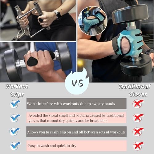 Anti-Slip Workout Grips, Ergonomic Workout Gloves, Weight Lifting Grips, for Men and Women, Silicone Gym Grips Pads, Soft, Palm Protection, Suitable for Various Fitness Training - color: Black