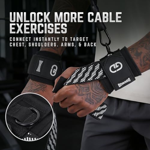 GOUNOD Lifting Wrist Straps with D Ring for Weightlifting & Gym – Heavy Duty Padded Wrist Support for Men & Women – Non-Slip Hand Grip Straps for Deadlifts, Pull Ups, Cable Machines & Bodybuilding