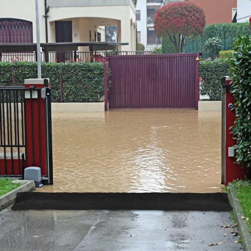 Sabary 5 Pcs Water Barrier 5 ft x 6.5 inch Absorbent Flood Barriers Home Sandless Sand Bags for Flooding Reusable Water Absorber Snake for Rain Hurricane Garage Basement Door (Black)