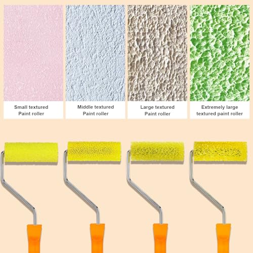 8 Pcs Textured Paint Roller Covers, 4 inch Large Textured Brushes | Foam Drywall Texture Paint Rollers, House Paint Roller Covers for Art Painting Walls Ceilings - size: 4",8pcsLARGE
